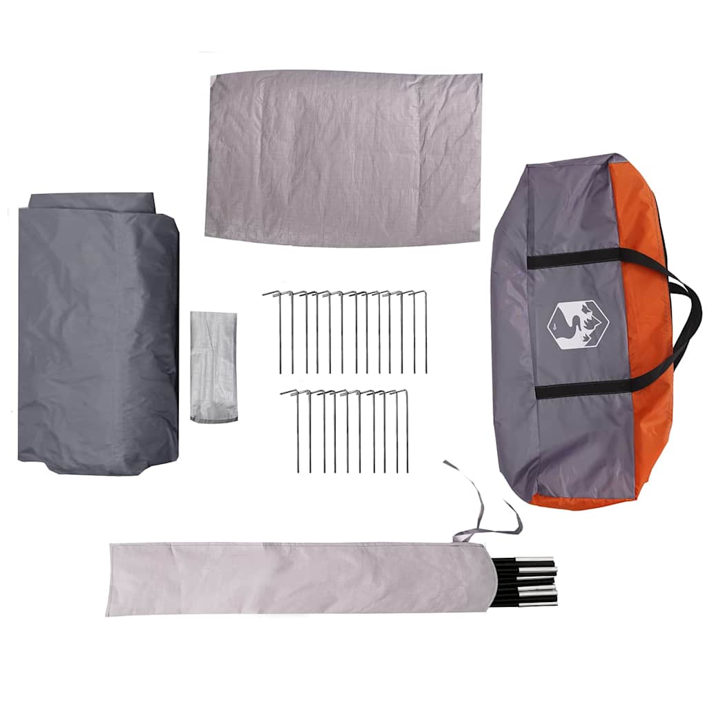 vidaXL Hütten-Zelt mit Dach Grau und Orange 320 x 320 x 203 cm