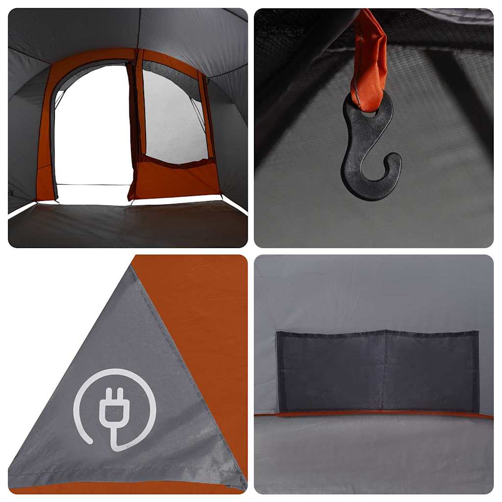 vidaXL Tunnelzelt mit Dach Grau und Orange 740 x 370 x 220 cm