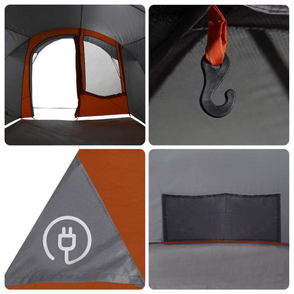 vidaXL Tunnelzelt mit Dach Grau und Orange 740 x 370 x 220 cm