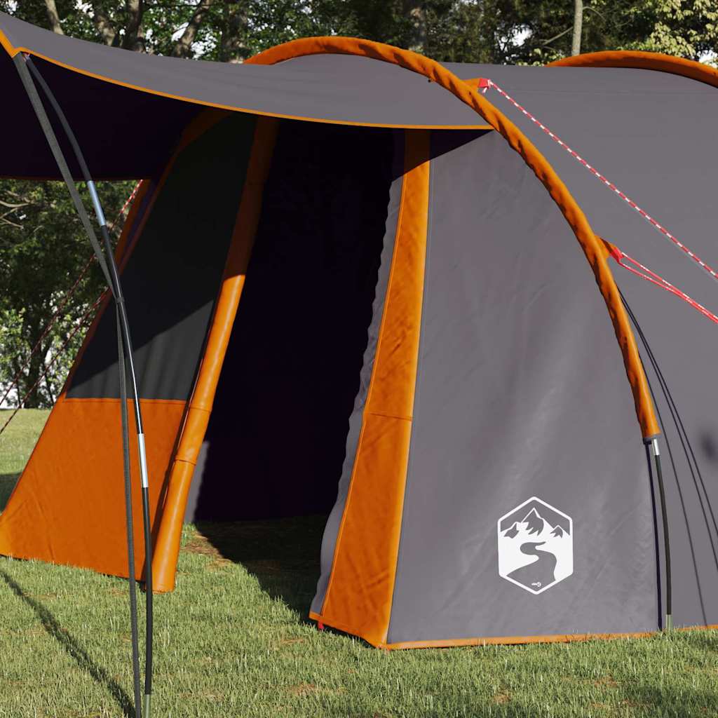 vidaXL Tunnelzelt mit Dach Grau und Orange 740 x 370 x 220 cm