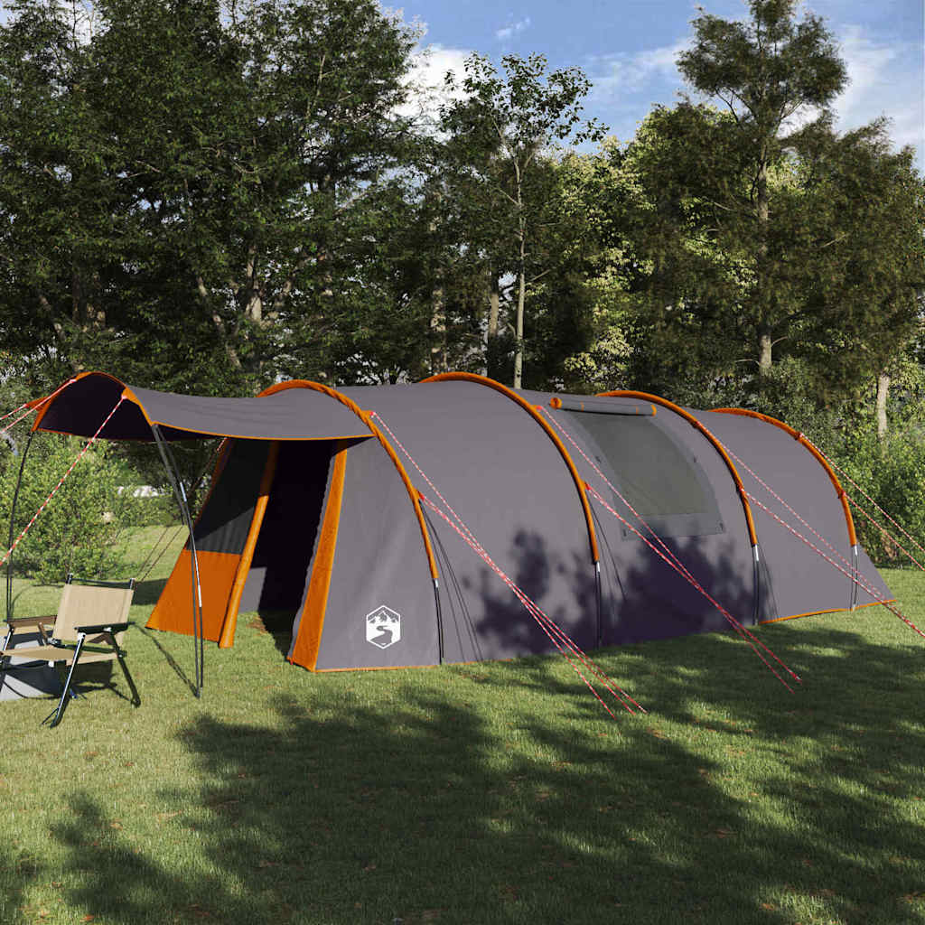 vidaXL Tunnelzelt mit Dach Grau und Orange 740 x 370 x 220 cm