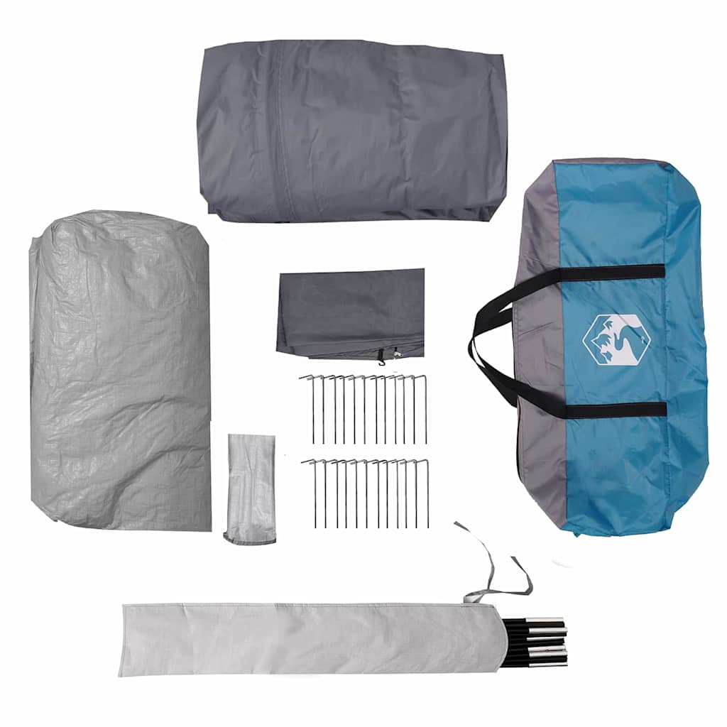 vidaXL Tunnelzelt mit Dach Blau und Grau 778 x 356 x 210 cm