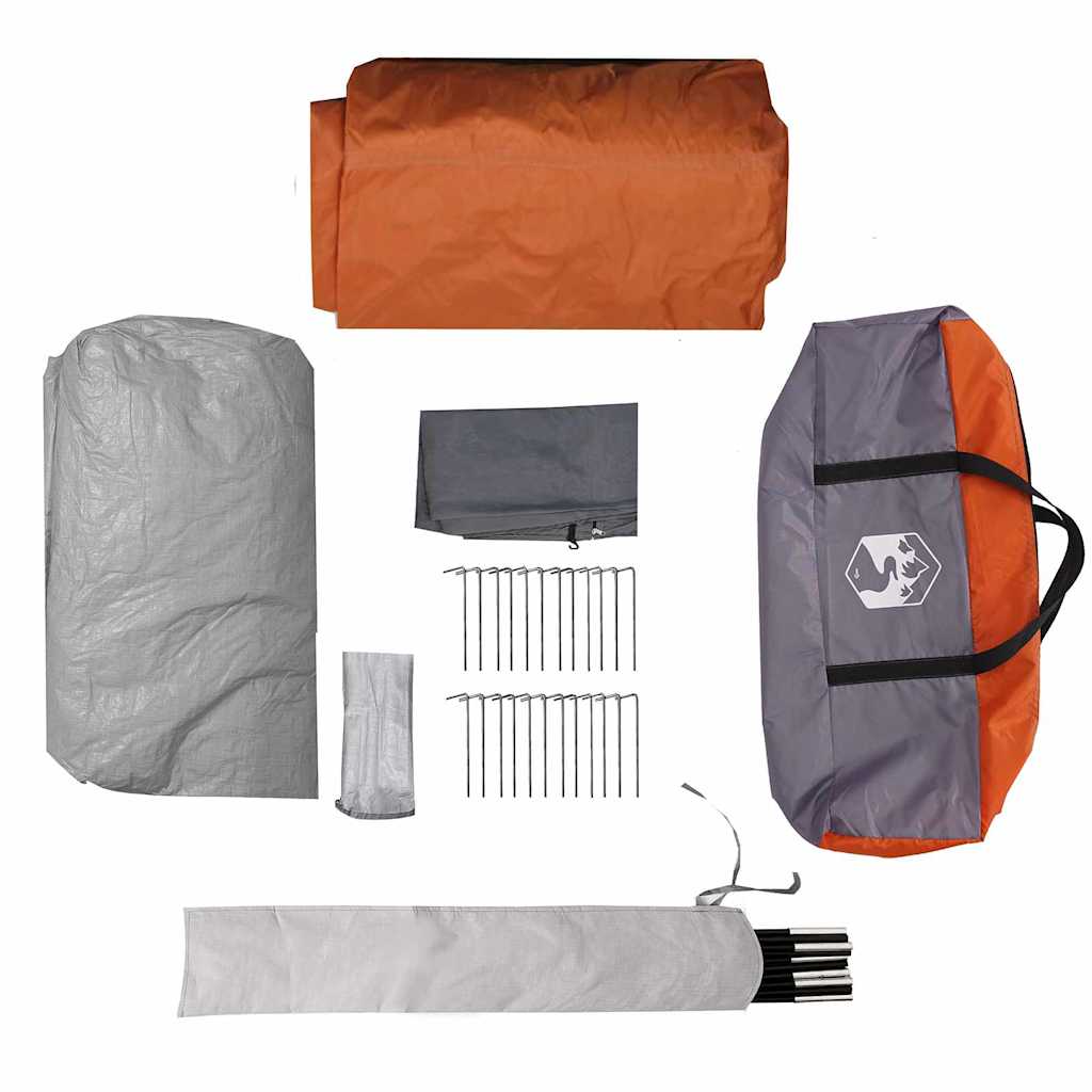 vidaXL Tunnelzelt mit Dach Grau und Orange 778 x 356 x 210 cm