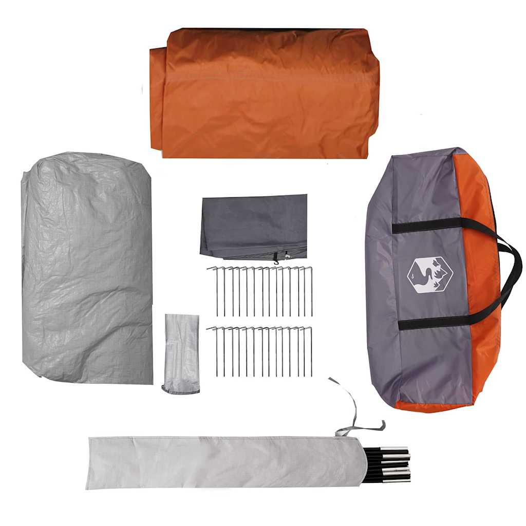 vidaXL Tunnelzelt mit Dach Grau und Orange 778 x 356 x 210 cm