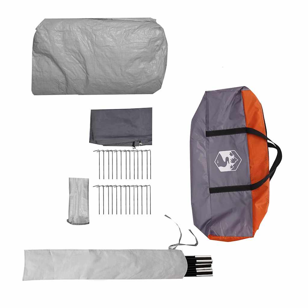 vidaXL Tunnelzelt mit Dach Grau und Orange 700 x 590 x 215 cm