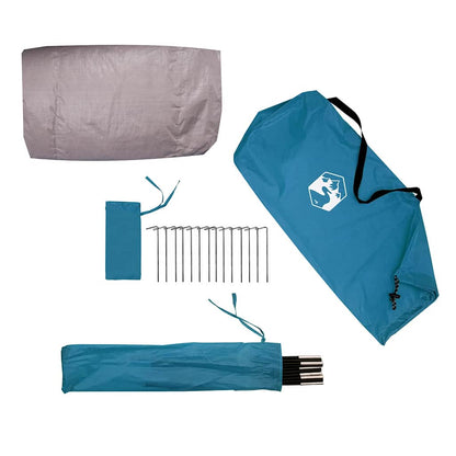 vidaXL Tunnelzelt mit Dach Blau und Grau 328 x 228 x 115 cm