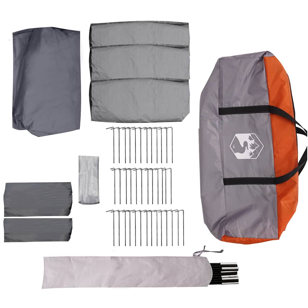 vidaXL Familienzelt mit Dach Grau und Orange 760 x 645 x 230 cm
