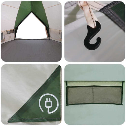 vidaXL Teepee Zelt mit Dach Grün und Weiß 490 x 410 x 210 cm