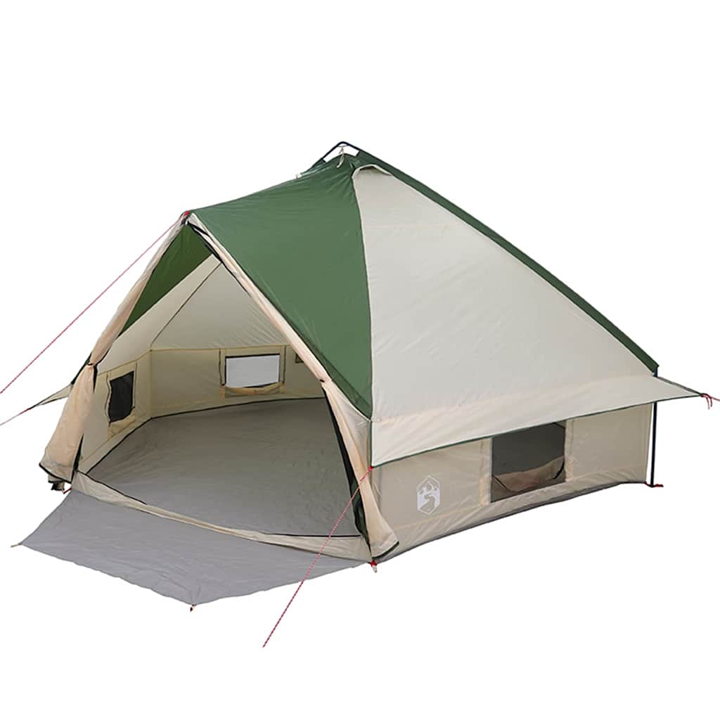 vidaXL Teepee Zelt mit Dach Grün und Weiß 490 x 410 x 210 cm