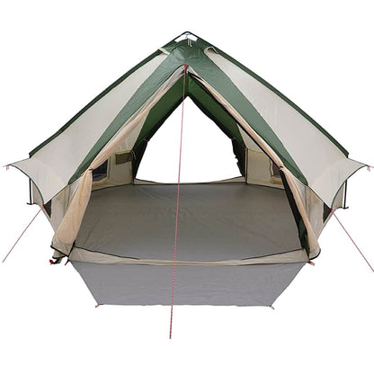 vidaXL Teepee Zelt mit Dach Grün und Weiß 490 x 410 x 210 cm