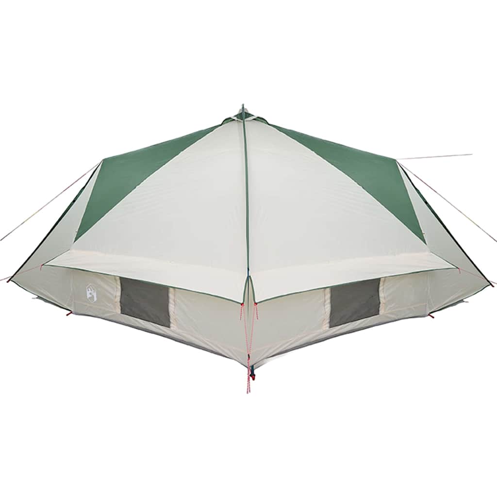 vidaXL Teepee Zelt mit Dach Grün und Weiß 490 x 410 x 210 cm