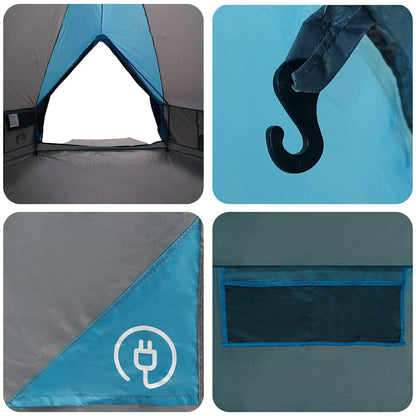 vidaXL Teepee Zelt mit Dach Blau und Grau 490 x 410 x 210 cm