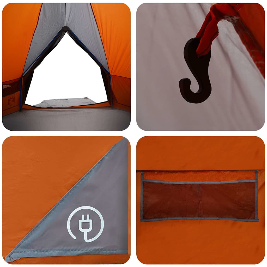 vidaXL Teepee Zelt mit Dach Grau und Orange 490 x 410 x 210 cm