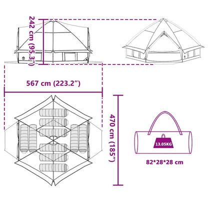 vidaXL Teepee Zelt mit Dach Grau und Orange 490 x 410 x 210 cm