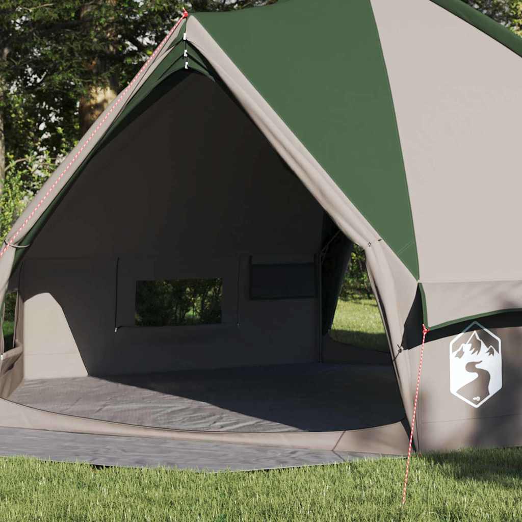 vidaXL Teepee Zelt mit Dach Grün und Weiß 490 x 410 x 210 cm