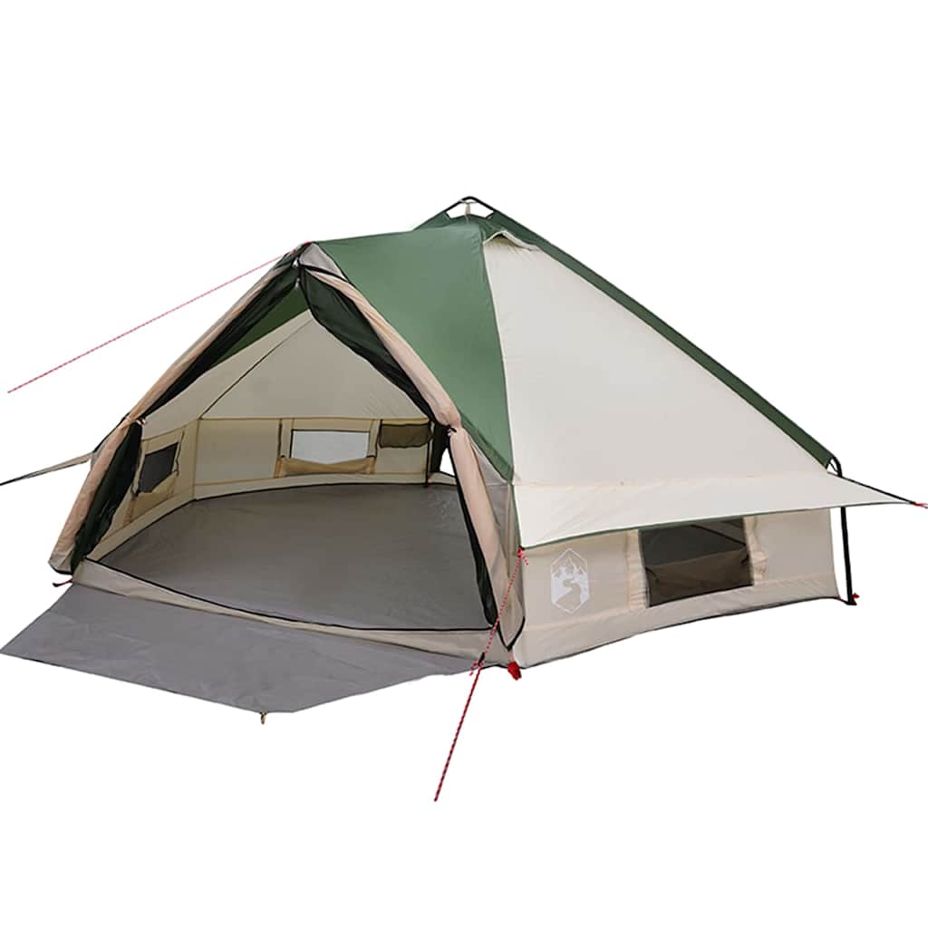 vidaXL Teepee Zelt mit Dach Grün und Weiß 490 x 410 x 210 cm
