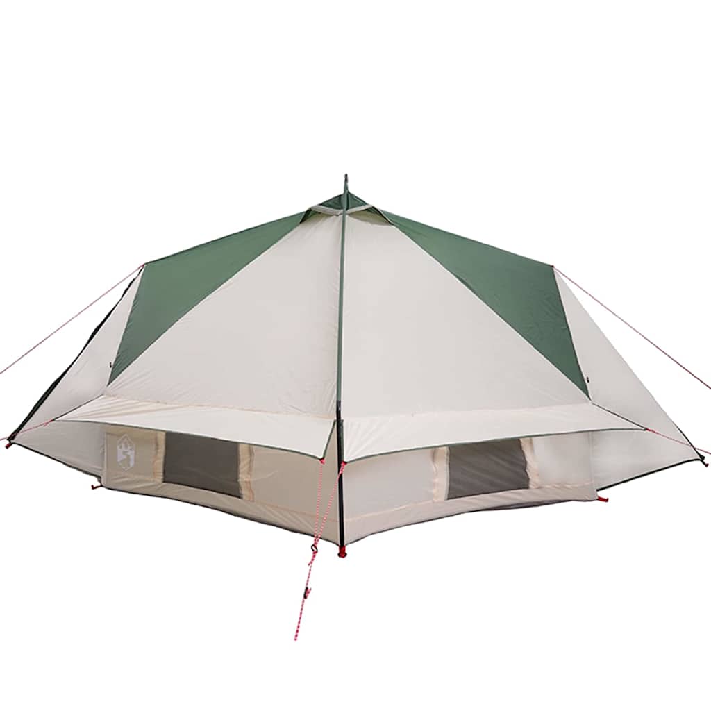 vidaXL Teepee Zelt mit Dach Grün und Weiß 490 x 410 x 210 cm