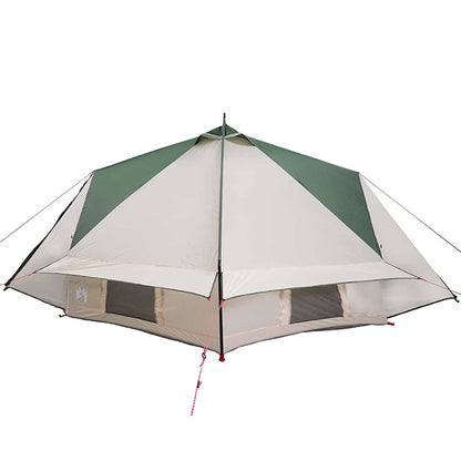 vidaXL Teepee Zelt mit Dach Grün und Weiß 490 x 410 x 210 cm