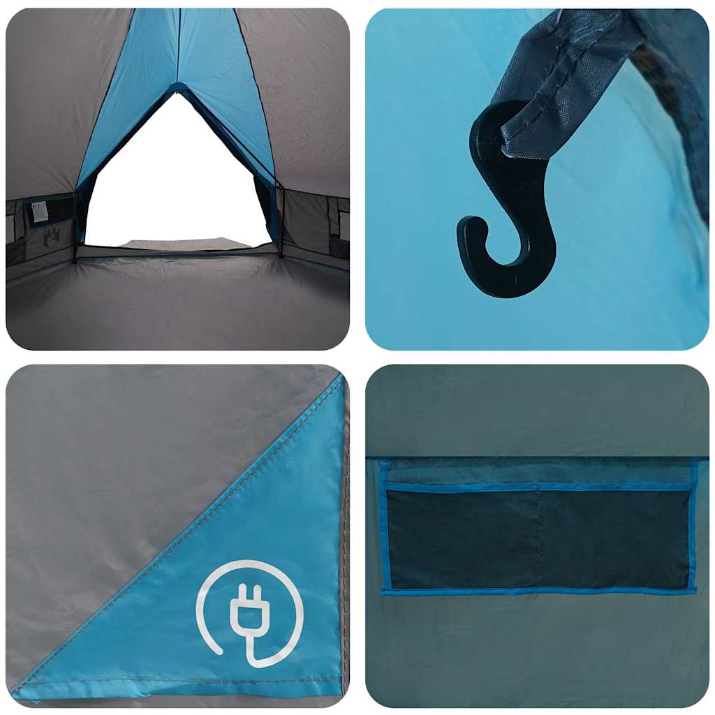 vidaXL Teepee Zelt mit Dach Blau und Grau 490 x 410 x 210 cm