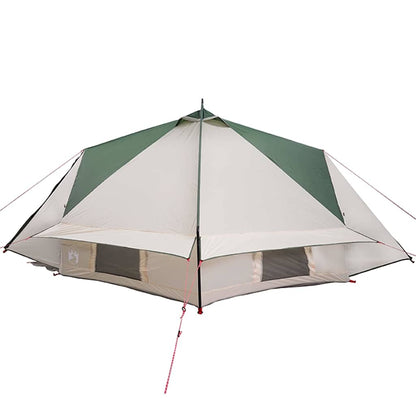 vidaXL Teepee Zelt mit Dach Grün und Weiß 490 x 410 x 210 cm