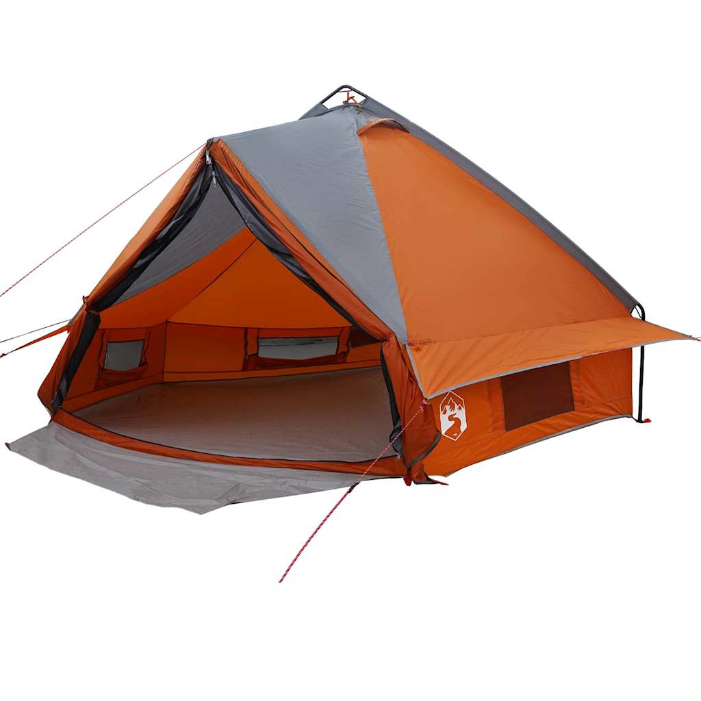 vidaXL Teepee Zelt mit Dach Grau und Orange 490 x 410 x 210 cm