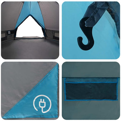 vidaXL Teepee Zelt mit Dach Blau und Grau 490 x 410 x 210 cm