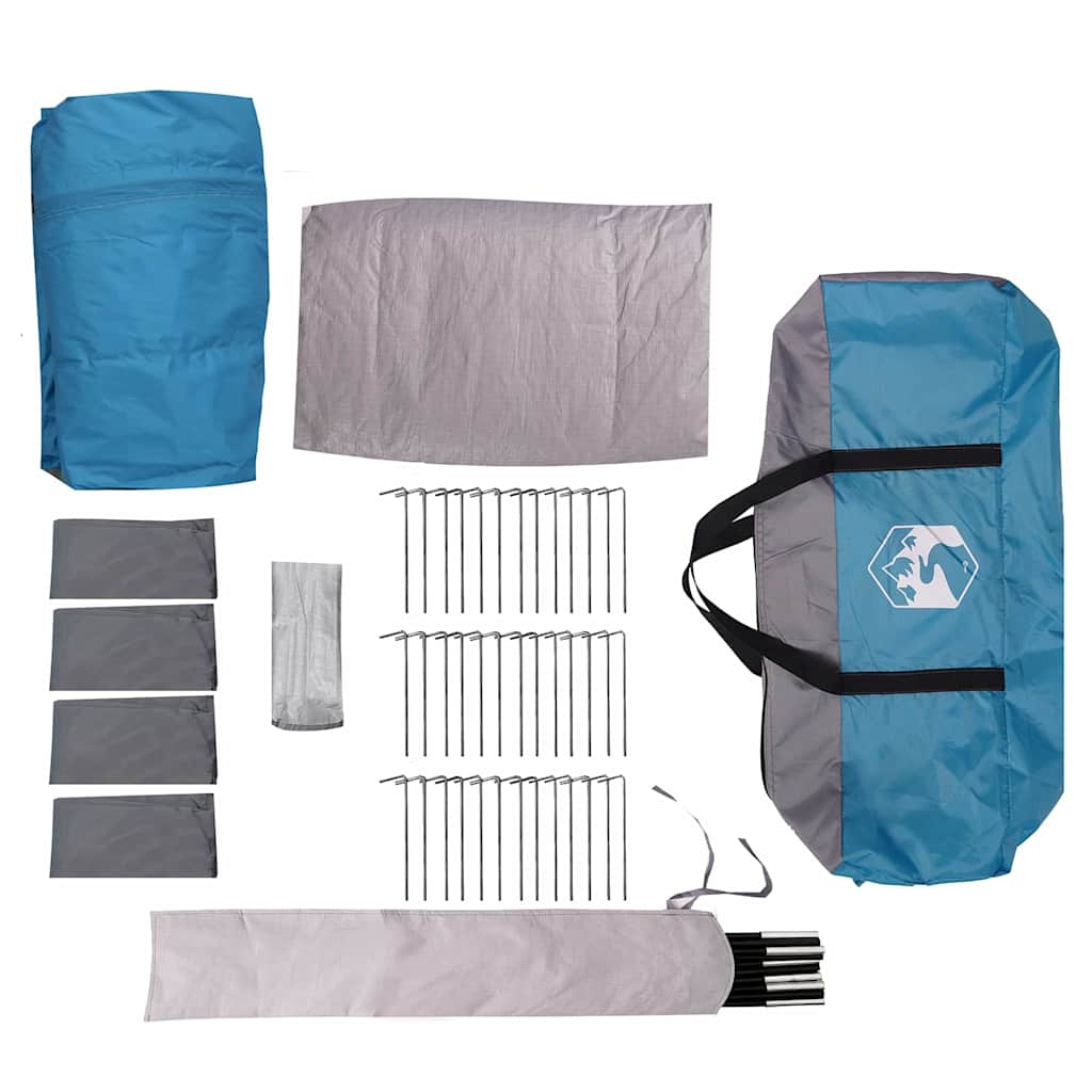 vidaXL Familienzelt mit Dach Blau und Grau 745 x 700 x 217 cm