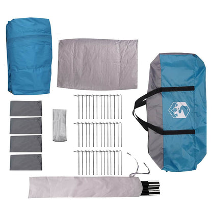 vidaXL Familienzelt mit Dach Blau und Grau 745 x 700 x 217 cm