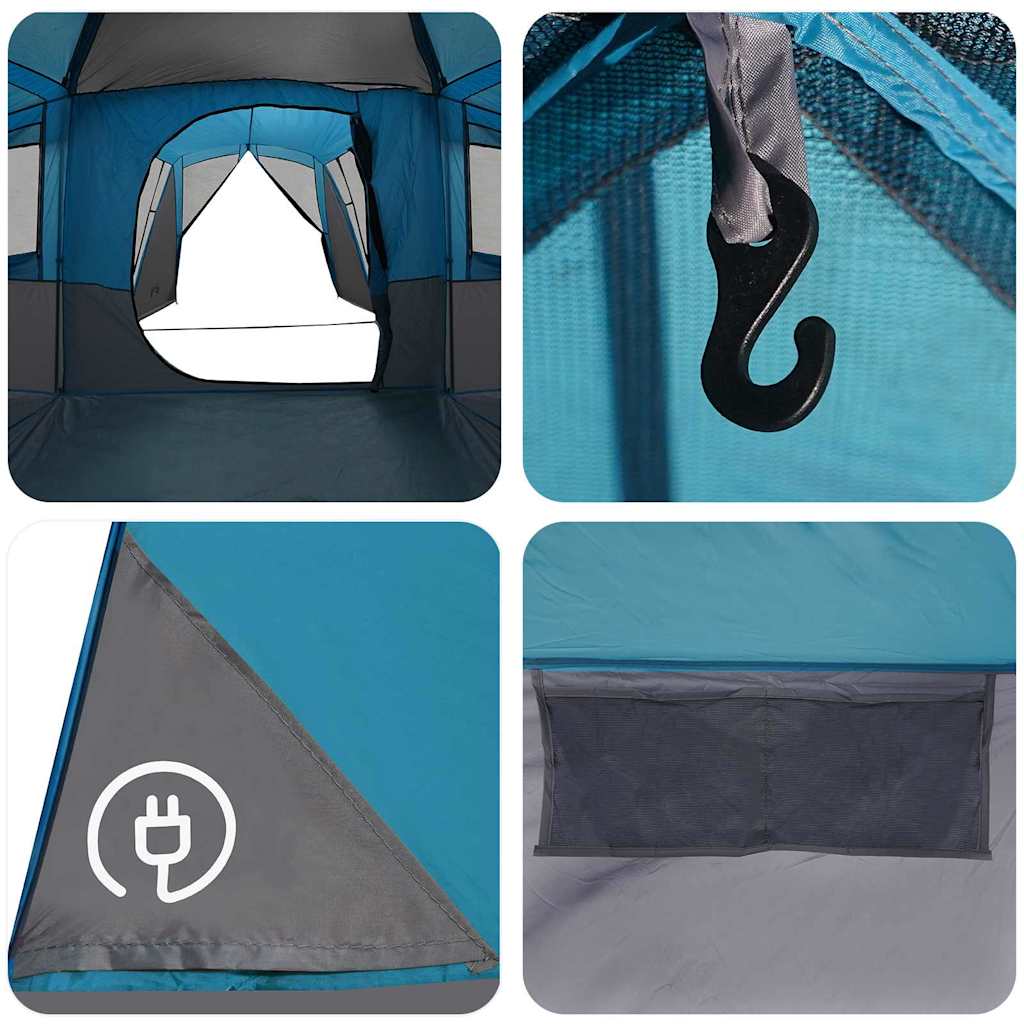 vidaXL Familienzelt mit Dach Blau und Grau 745 x 700 x 217 cm