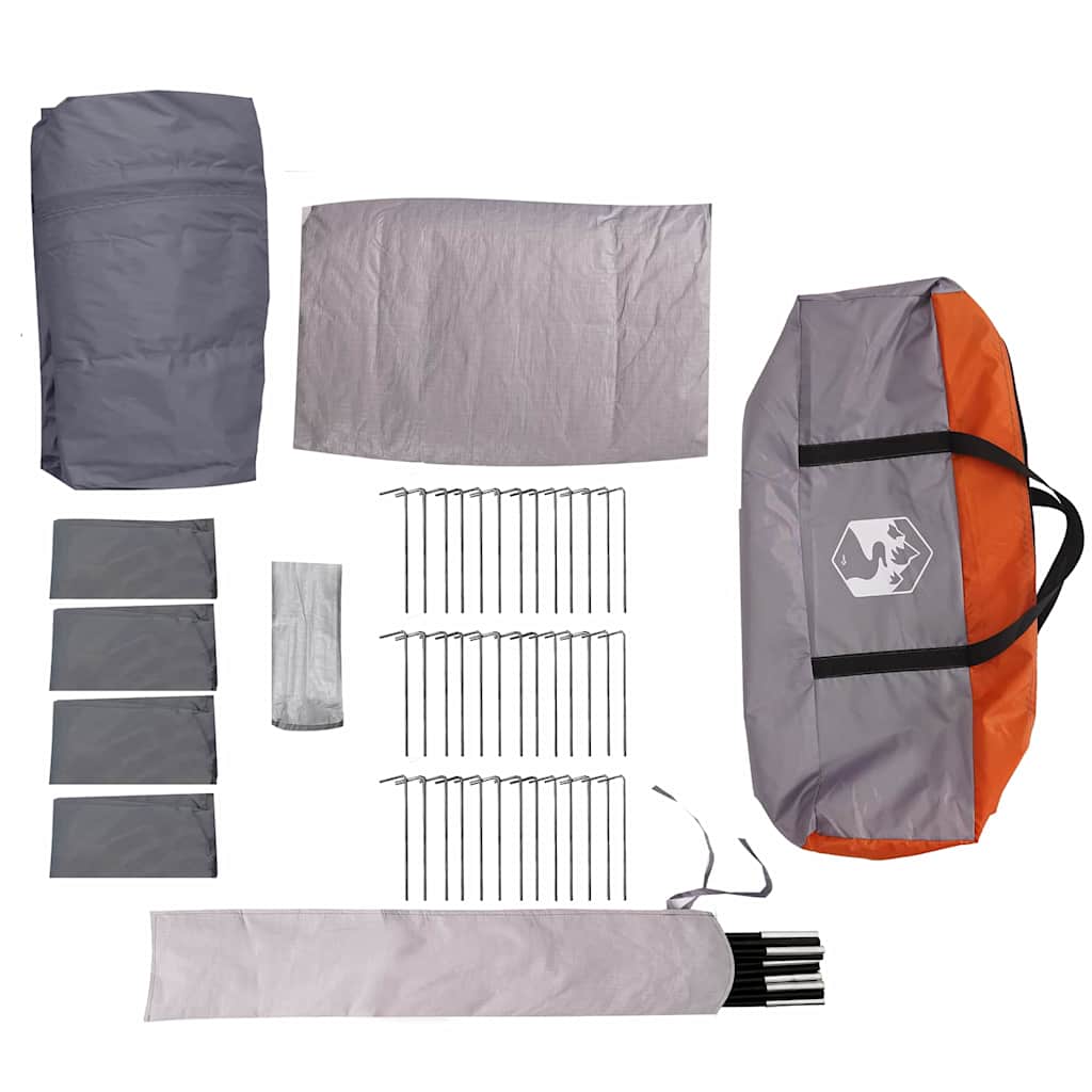 vidaXL Familienzelt mit Dach Grau und Orange 745 x 700 x 217 cm