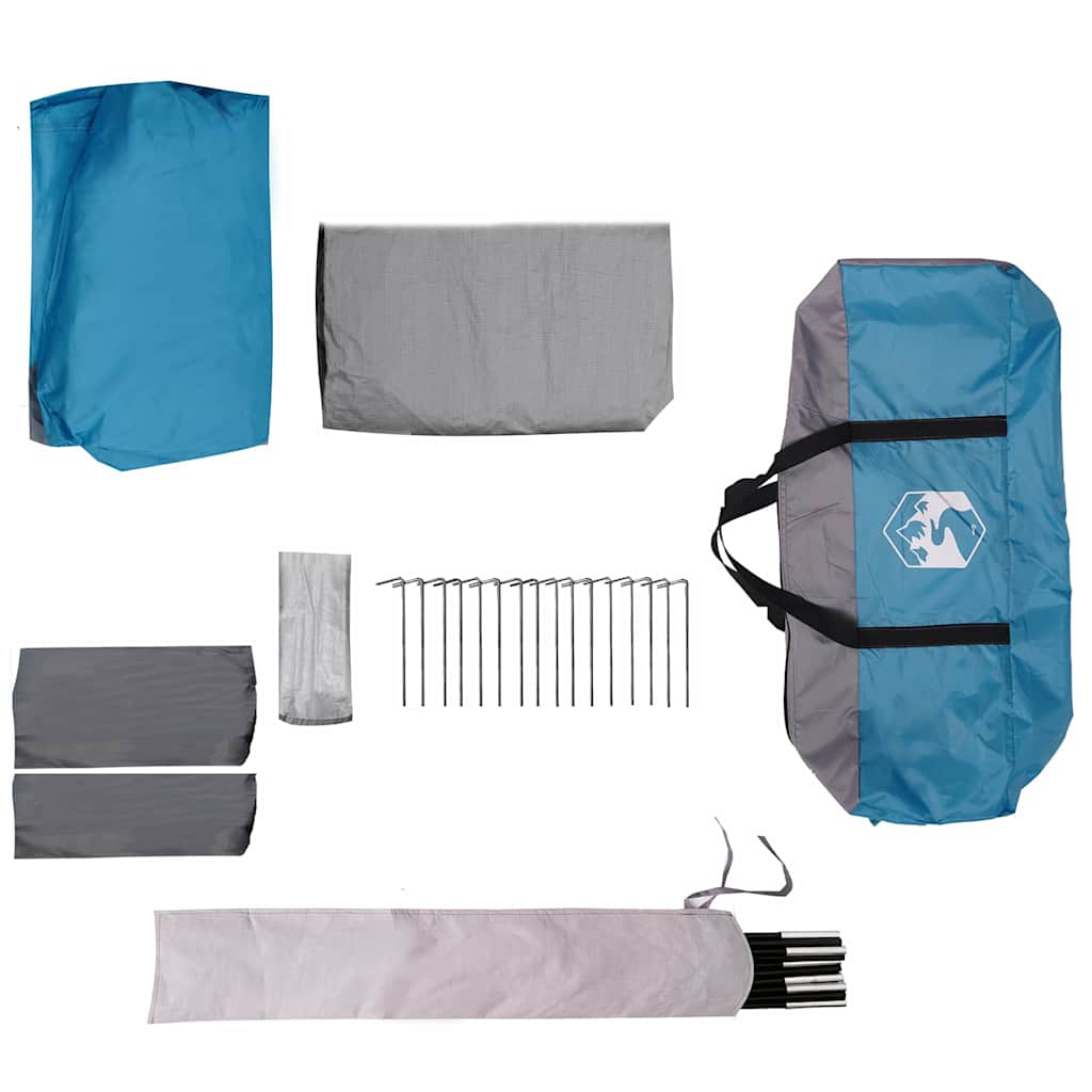 vidaXL Familienzelt mit Dach Blau und Grau 460 x 430 x 214 cm