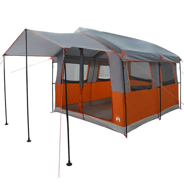 vidaXL Familienzelt mit Dach Grau und Orange 324 x 255 x 230 cm