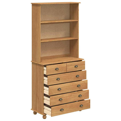 vidaXL Hutch ASKIM Honigwachs 91 x 40 x 200,5 cm Massives Kiefernholz