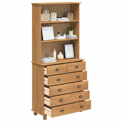 vidaXL Hutch ASKIM Honigwachs 91 x 40 x 200,5 cm Massives Kiefernholz