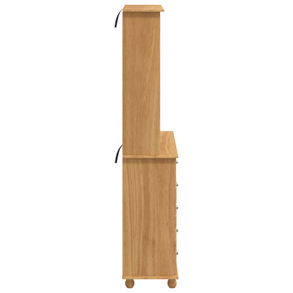 vidaXL Hutch ASKIM Honigwachs 91 x 40 x 200,5 cm Massives Kiefernholz