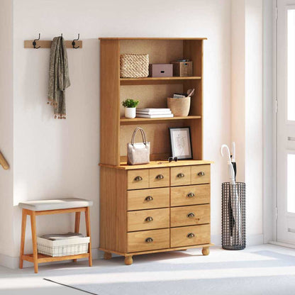vidaXL Hutch ASKIM Honigwachs 91 x 40 x 184 cm Massives Kiefernholz