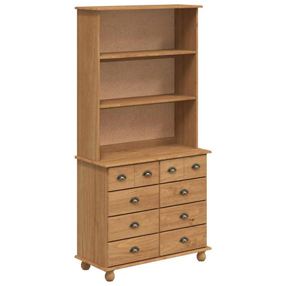 vidaXL Hutch ASKIM Honigwachs 91 x 40 x 184 cm Massives Kiefernholz