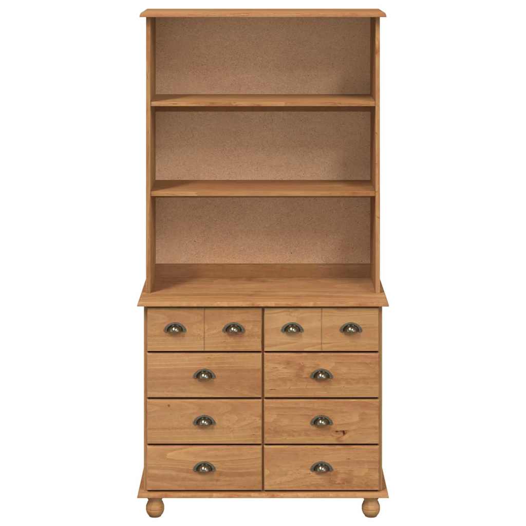 vidaXL Hutch ASKIM Honigwachs 91 x 40 x 184 cm Massives Kiefernholz