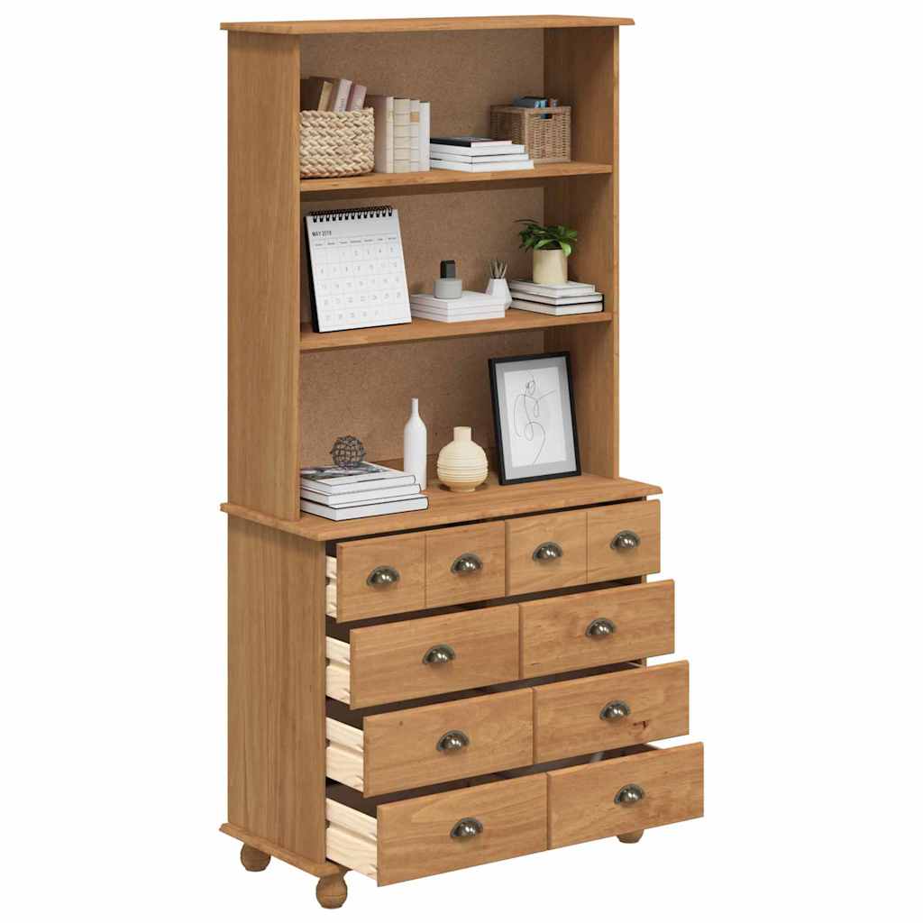 vidaXL Hutch ASKIM Honigwachs 91 x 40 x 184 cm Massives Kiefernholz