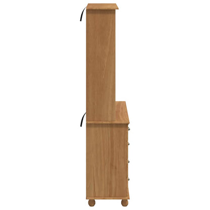 vidaXL Hutch ASKIM Honigwachs 91 x 40 x 184 cm Massives Kiefernholz