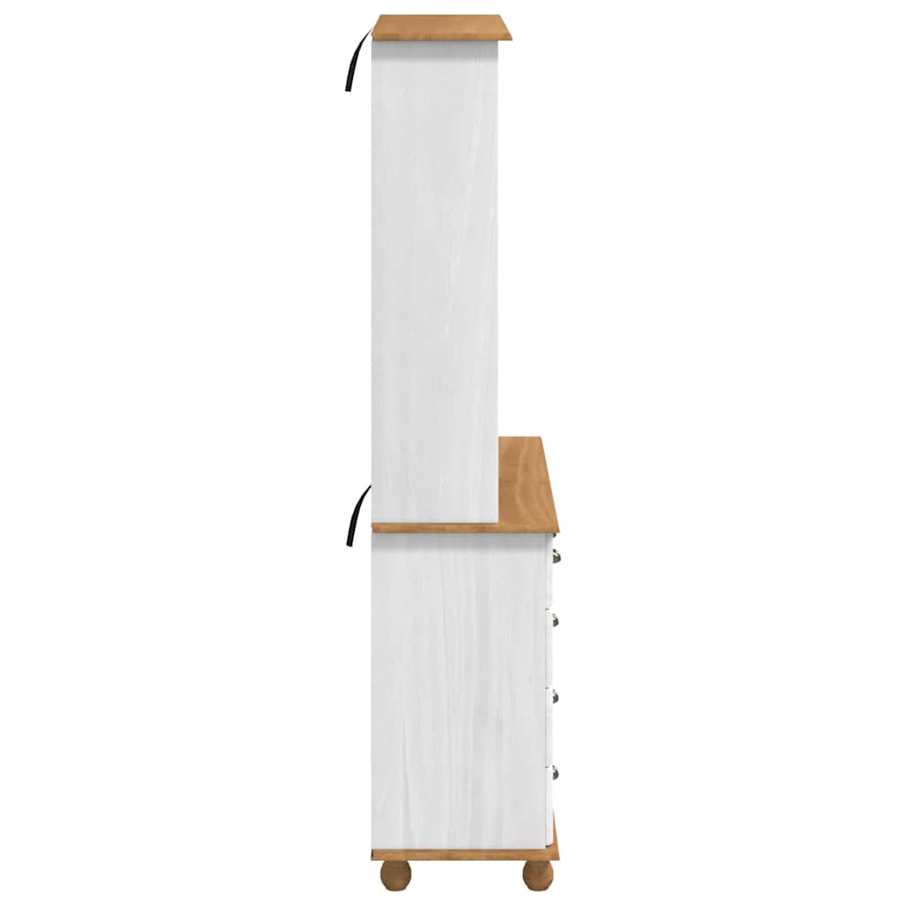 vidaXL Hutch ASKIM Weiß 91 x 40 x 184 cm Massives Kiefernholz