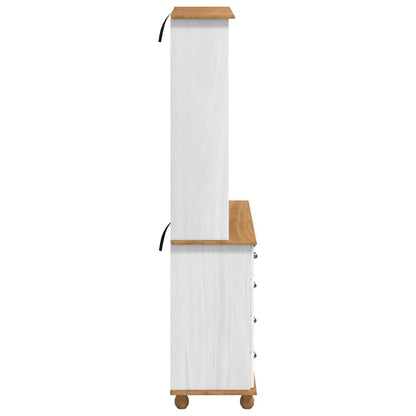 vidaXL Hutch ASKIM Weiß 91 x 40 x 184 cm Massives Kiefernholz