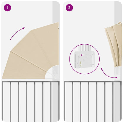 Balkon Sichtschutz Beige 115 x 115 cm Polyester