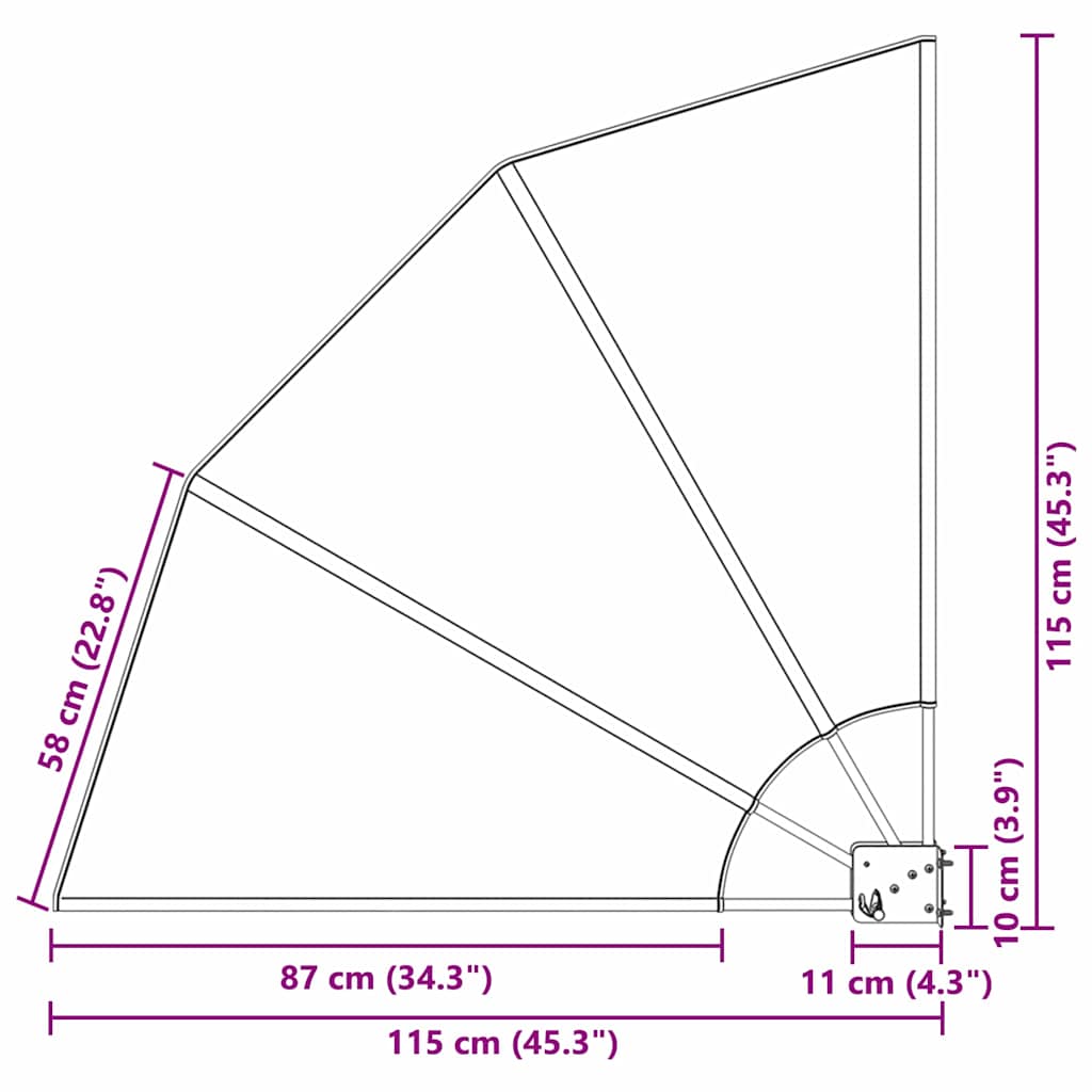 Balkon Sichtschutz Weiß 115 x 115 cm Polyester