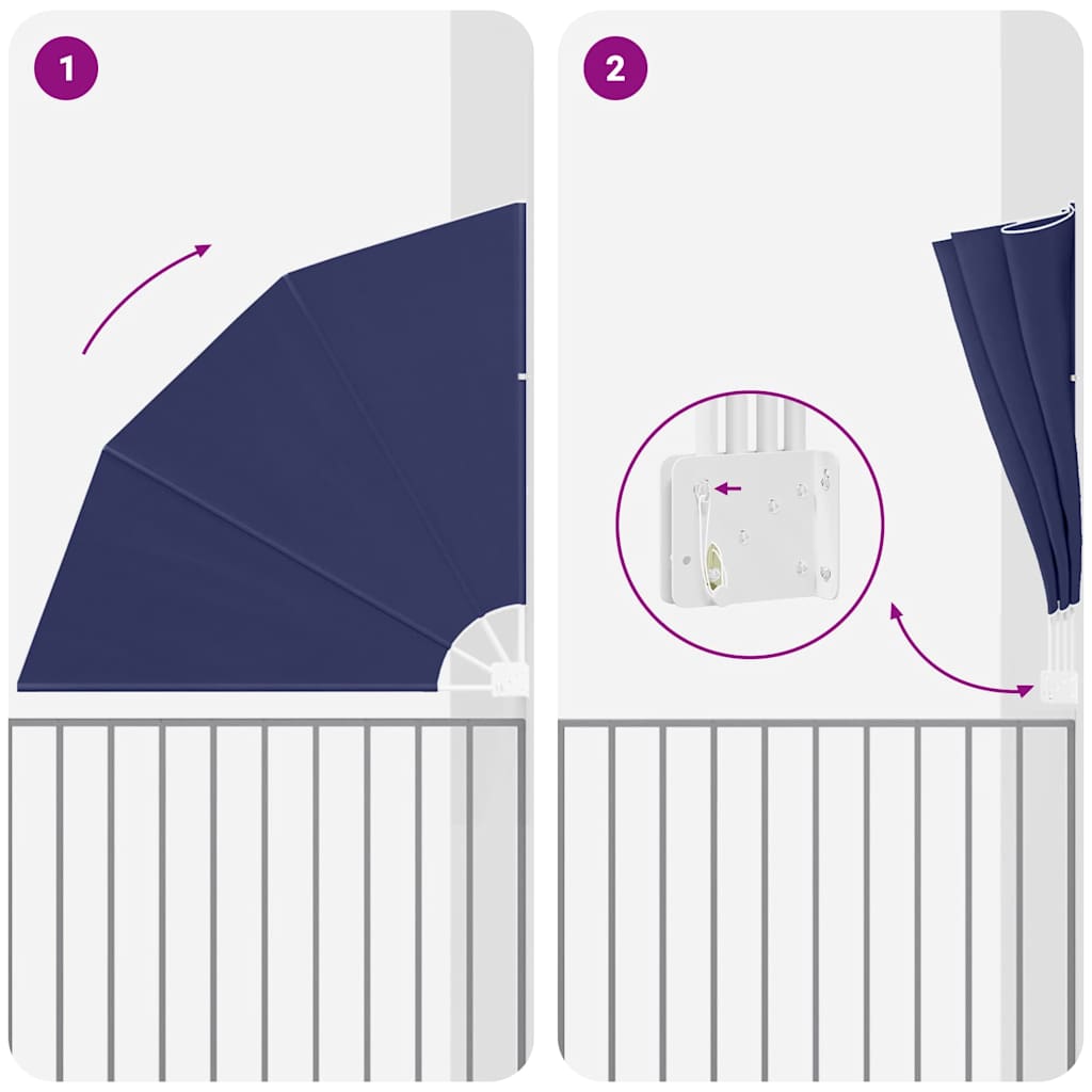 Balkon Sichtschutz Marineblau 160 x 160 cm Polyester