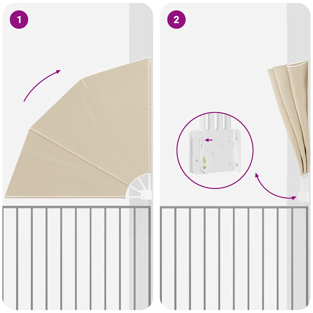 Balkon Sichtschutz Beige 160 x 160 cm Polyester