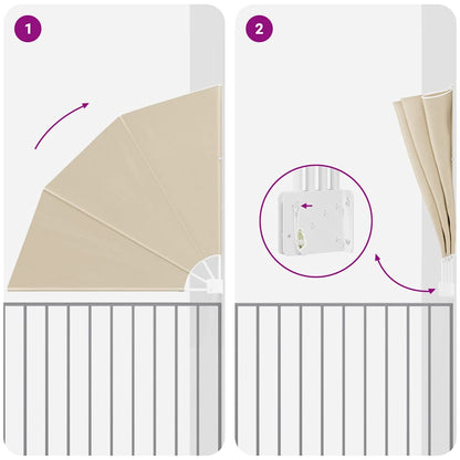 Balkon Sichtschutz Beige 160 x 160 cm Polyester