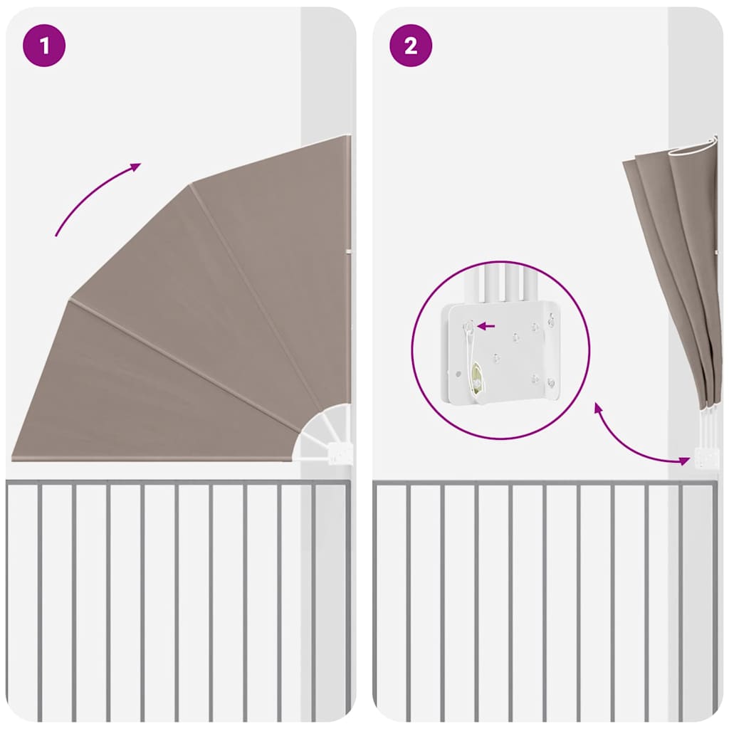 Balkon Sichtschutz Taupe 140 x 140 cm Polyester