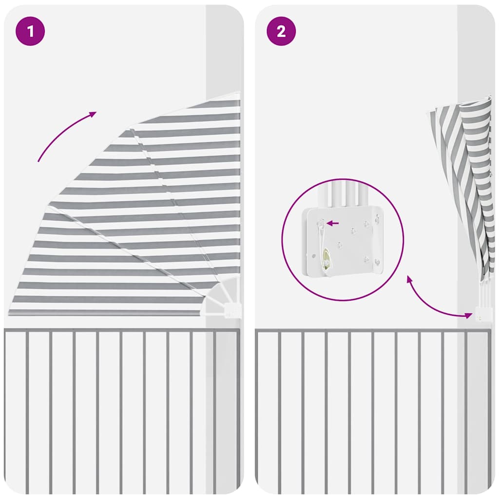 Balkon Sichtschutz Anthrazit und Weiß 140 x 140 cm Polyester