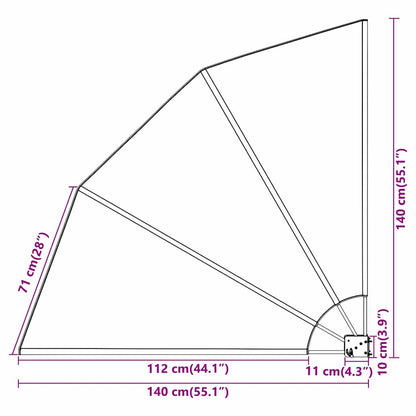Balkon Sichtschutz Anthrazit und Weiß 140 x 140 cm Polyester
